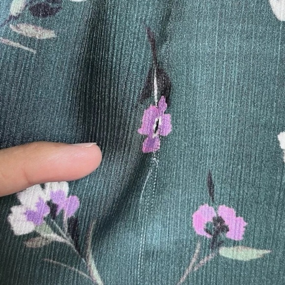 Anthropologie ML Monique Lhuillier Lorelei Floral Jumpsuit Sz 2 Holly Green - Picture 7 of 16